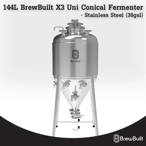 144l Brewbuilt X3 Uni Conical Fermenter – Stainless Steel (38gal) 01 01 (1)